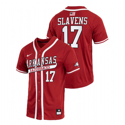 Brady Slavens Arkansas Razorbacks Cardinal College Baseball Throwback Jersey