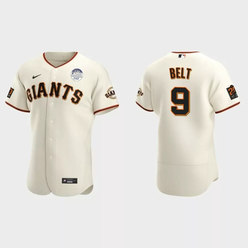 Brandon Belt San Francisco Giants 4 ALS Lou Gehrig Day Authentic Jersey – Cream