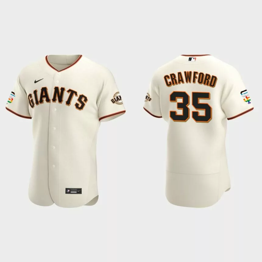 Brandon Crawford San Francisco Giants 2021 Pride Month Authentic Home Jersey – Cream