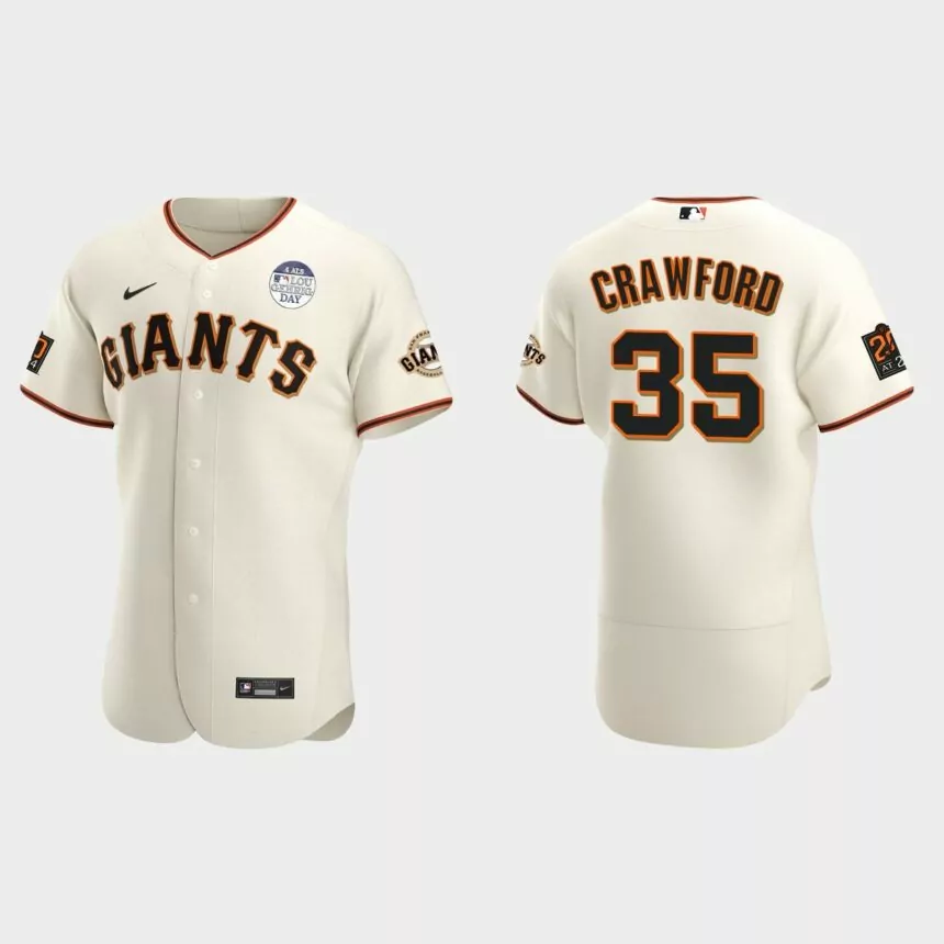 Brandon Crawford San Francisco Giants 4 ALS Lou Gehrig Day Authentic Jersey – Cream