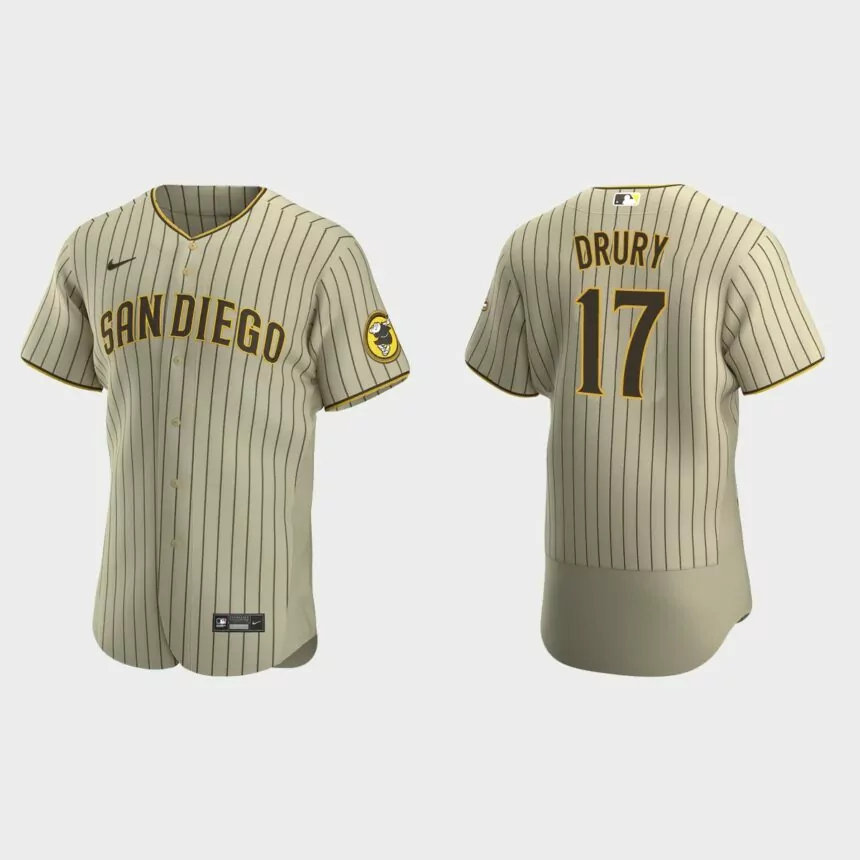 Brandon Drury San Diego Padres Authentic Alternate Jersey – Tan Brown