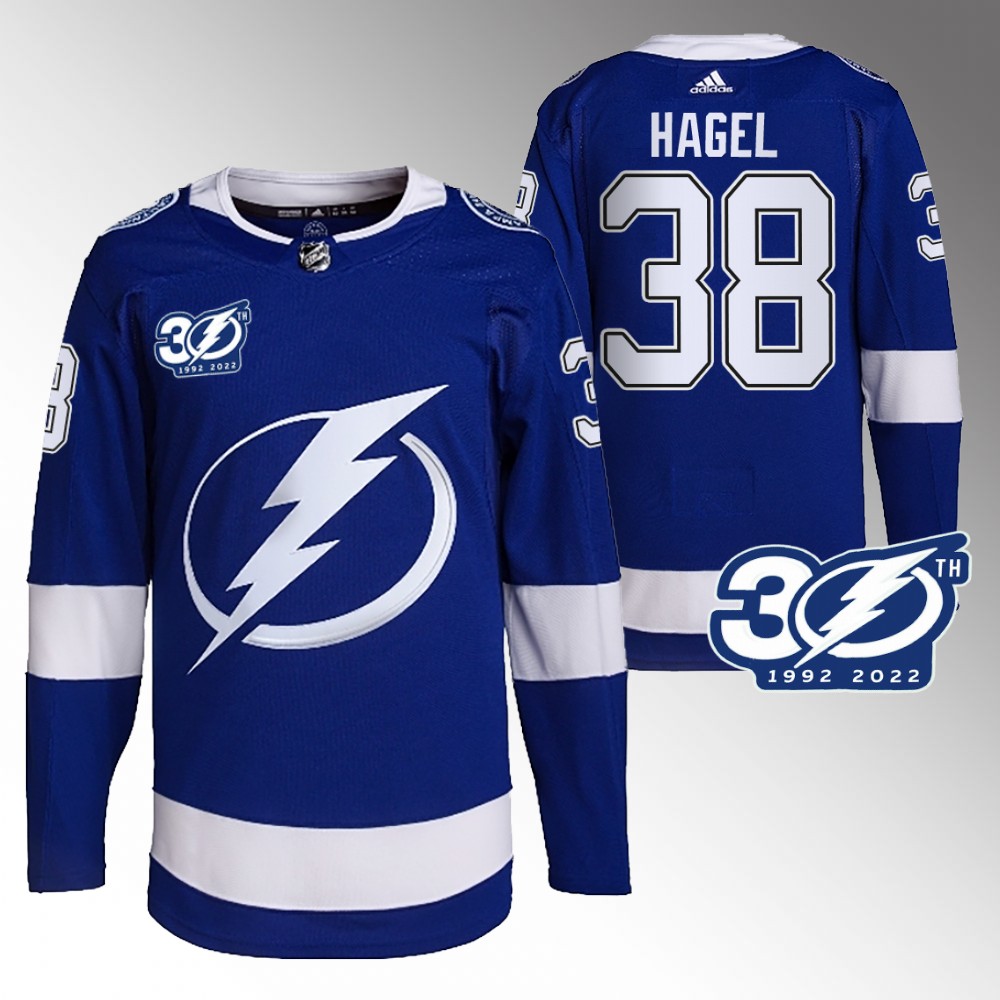 Brandon Hagel Tampa Bay Lightning Blue 30th Season Authentic Home Jersey
