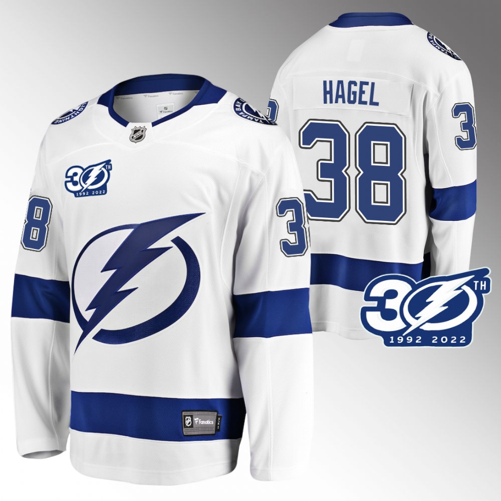 Brandon Hagel Tampa Bay Lightning Jersey 30th Anniversary White 1992-2022 Away