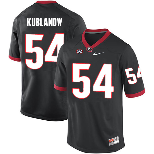 Brandon Kublanow Georgia Bulldogs Men's Jersey - #54 NCAA Black Limited Home