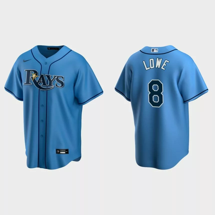 Brandon Lowe #8 Tampa Bay Rays Alternate Replica Jersey – Light Blue