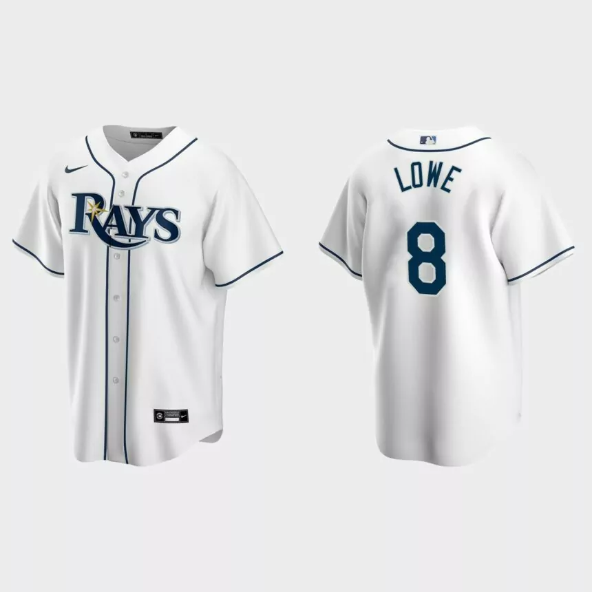 Brandon Lowe #8 Tampa Bay Rays Home Replica Jersey – White