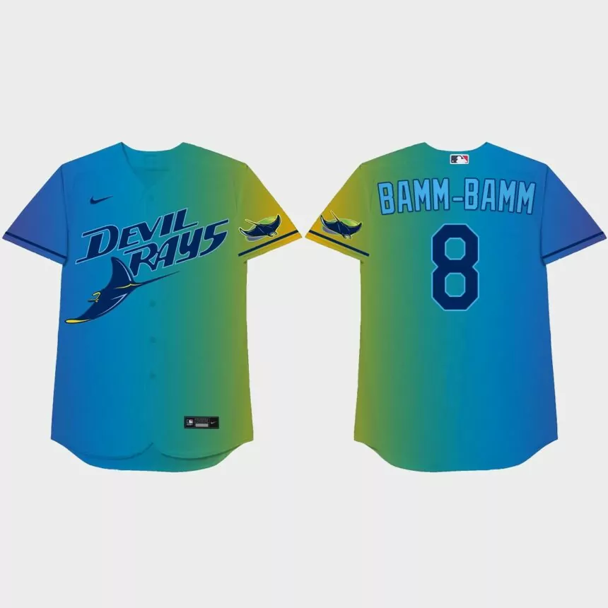 Brandon Lowe 2021 Players’ Weekend Bamm-Bamm Nickname Jersey – Blue