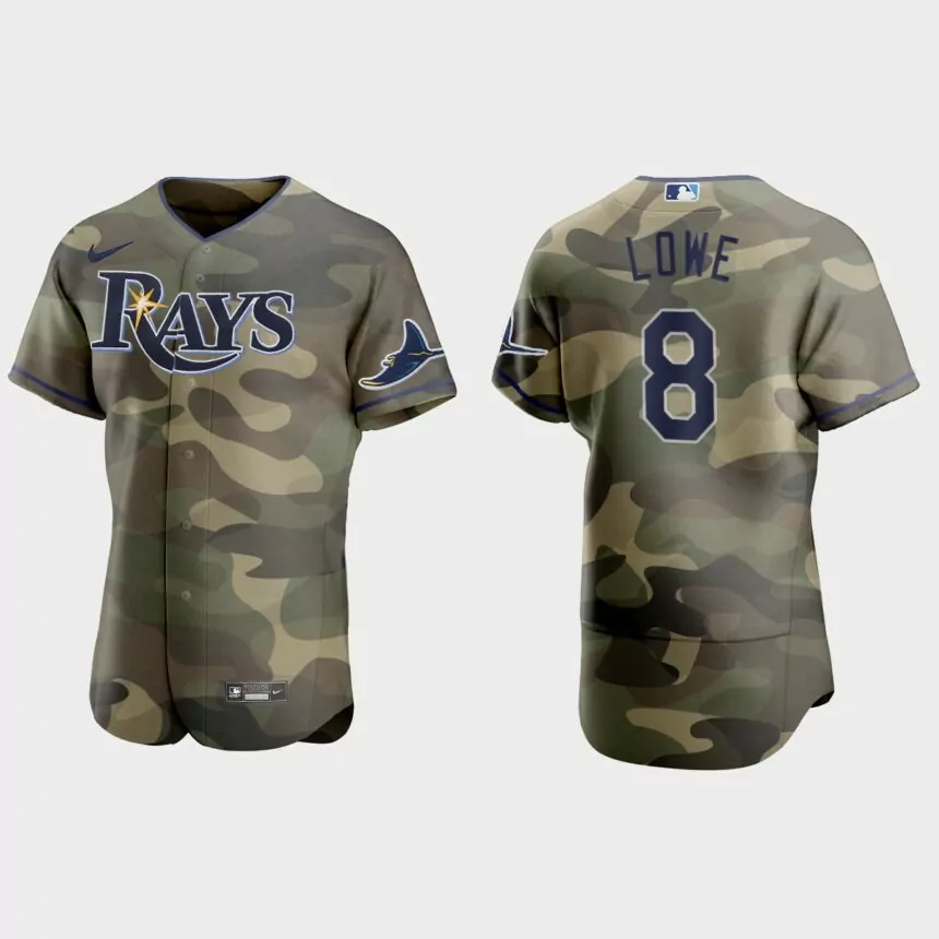 Brandon Lowe Tampa Bay Rays 2021 National Armed Forces Day Authentic Jersey – Camo