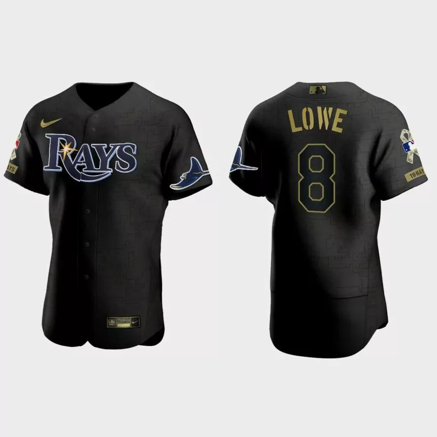 Brandon Lowe Tampa Bay Rays 2021 Salute to Service Jersey – All Black