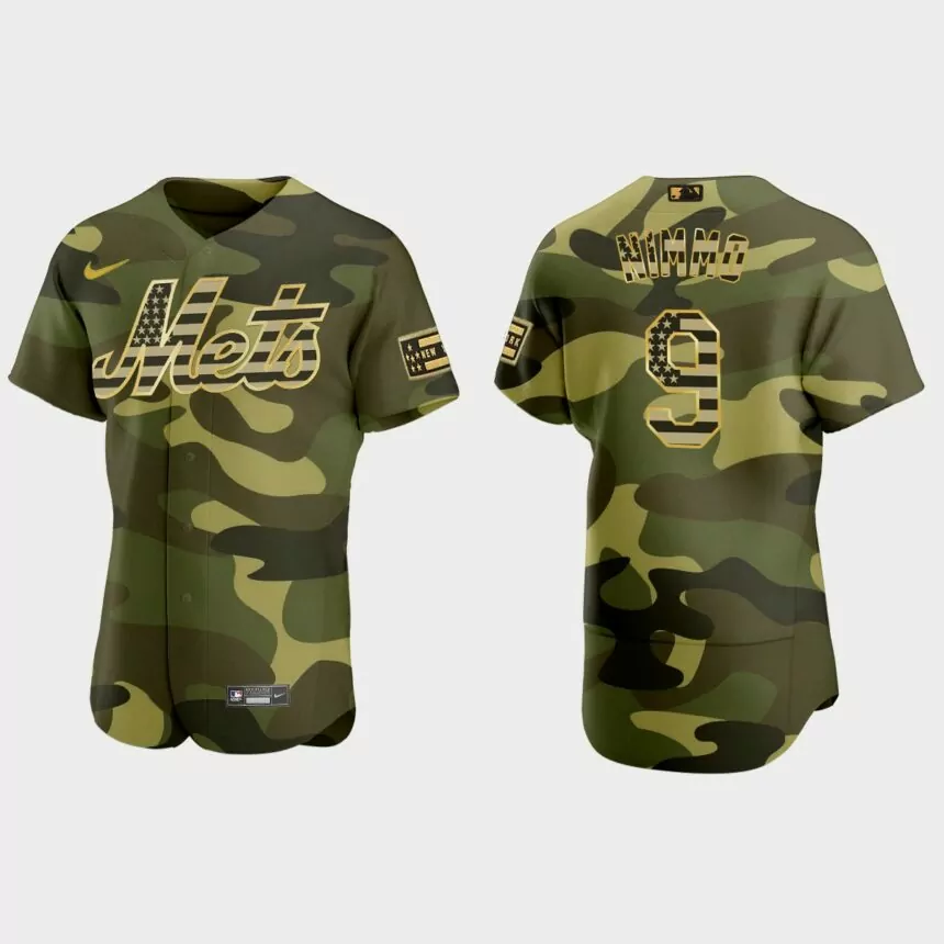 Brandon Nimmo New York Mets 2022 Armed Forces Day Jersey – Camo