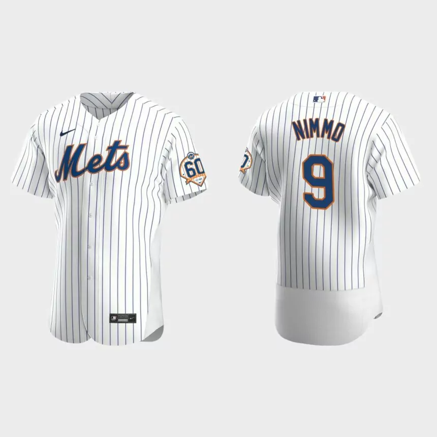 Brandon Nimmo New York Mets 60th Anniversary Home Authentic Jersey – White