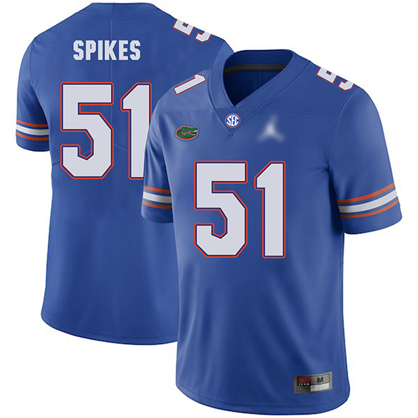 Brandon Spikes Florida Gators Men's Jersey - #51 NCAA Blue Untouchable Authentic
