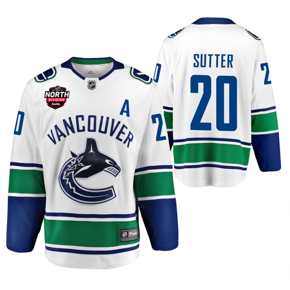 Brandon Sutter Canucks 2021 North Division Patch Jersey White Away