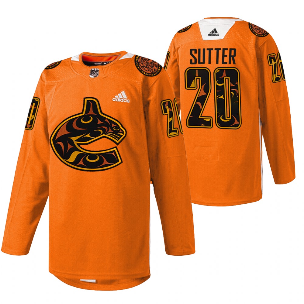 Brandon Sutter Vancouver Canucks Orange 2022 First Nations Night Jersey Every Child Matters