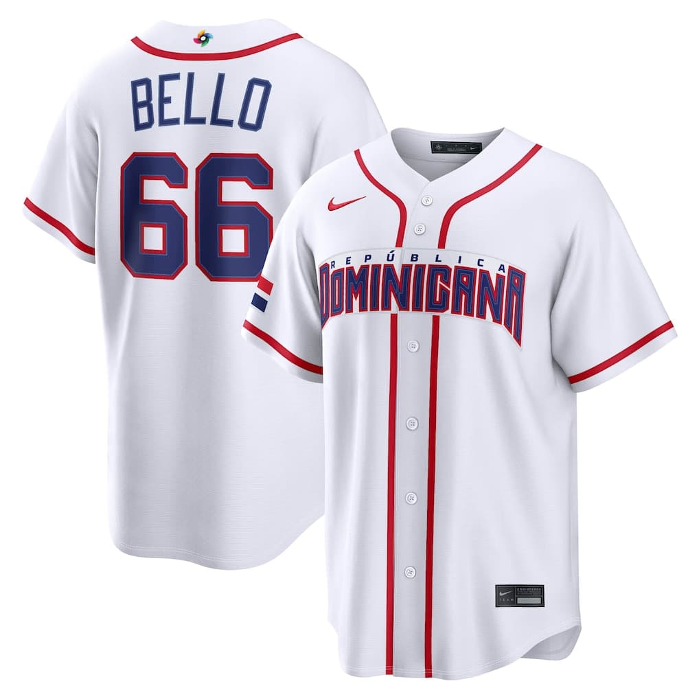 Brayan Bello Dominican Republic Baseball Nike 2026 World Baseball Classic Home Stadium Jersey - White