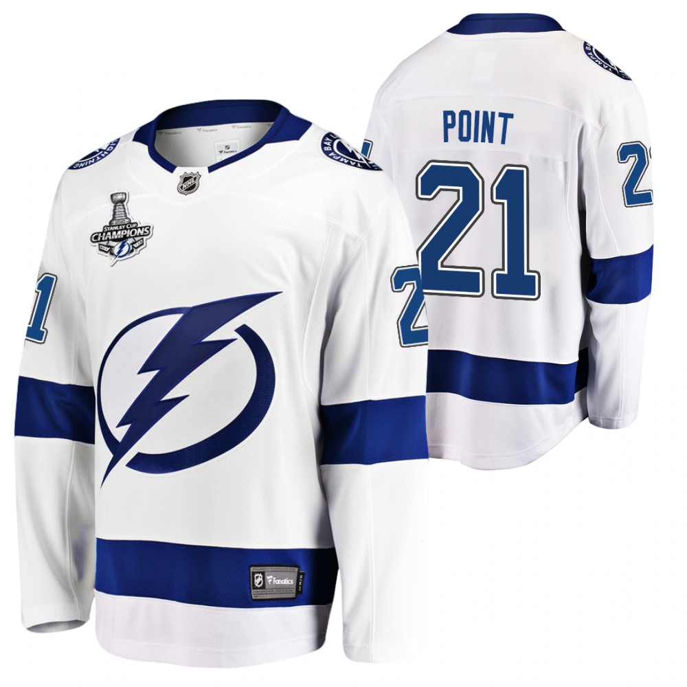 Brayden Point Lightning 2020 Stanley Cup Champions White Away Jersey