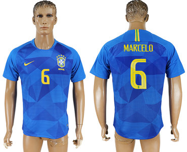 Brazil 6 MARCELO Away 2018 FIFA World Cup Thailand Soccer Jersey