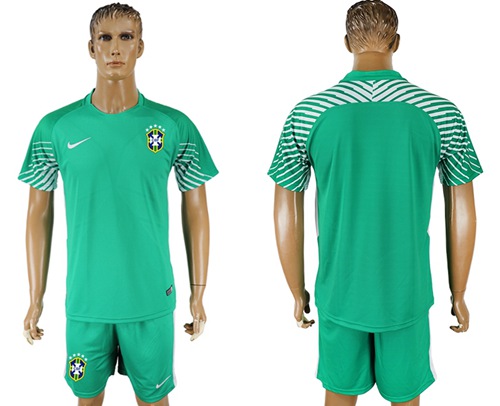 Brazil Blank Green Goalkeeper Soccer Country Jersey