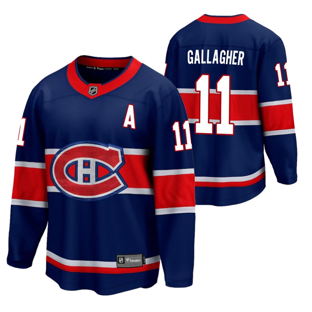 Brendan Gallagher Canadiens 2021 Reverse Retro Royal Jersey Special Edition