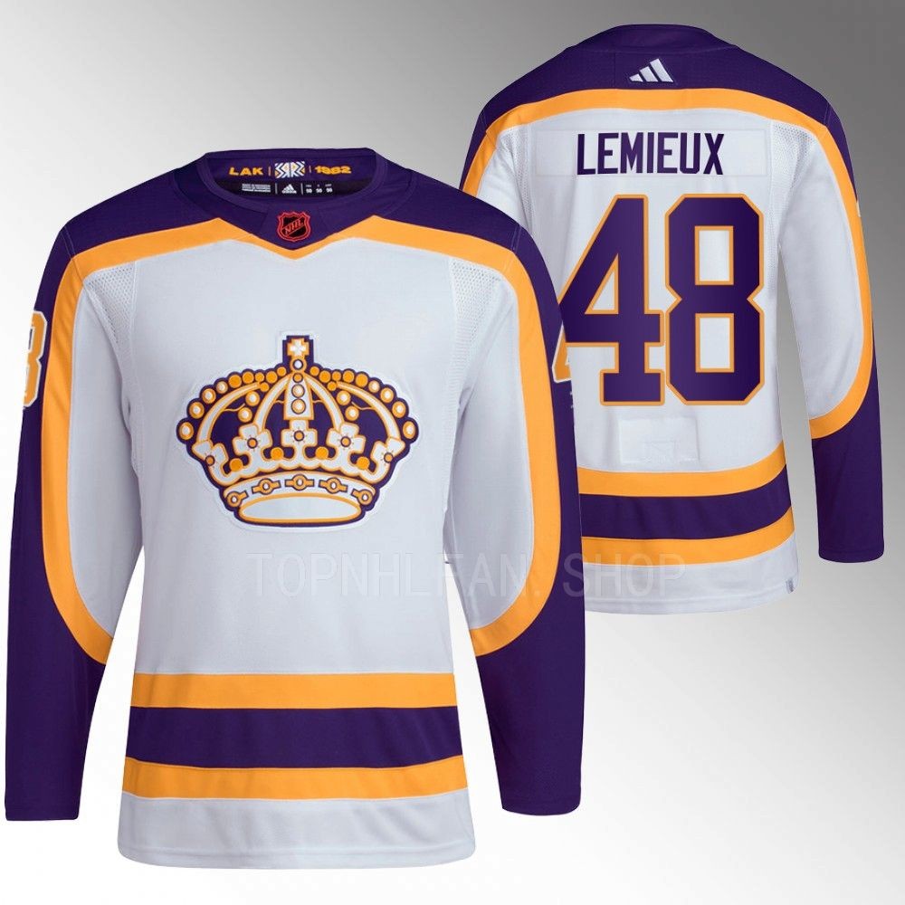 Brendan Lemieux 2022 Los Angeles Kings White Reverse Retro 2.0 Authentic Primegreen Jersey