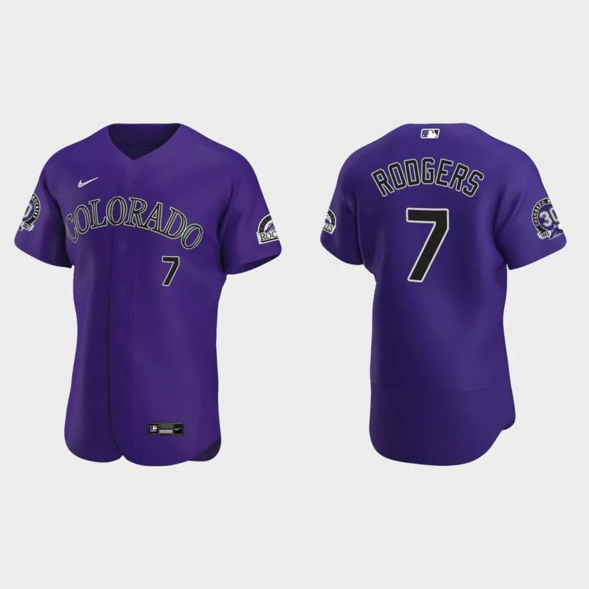 Brendan Rodgers Colorado Rockies 30th Anniversary Authentic Jersey – Purple