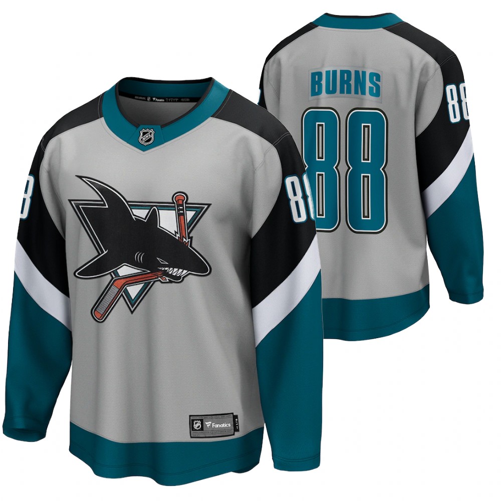 Brent Burns San Jose Sharks 2021 Special Edition Gray Men Jersey Retro