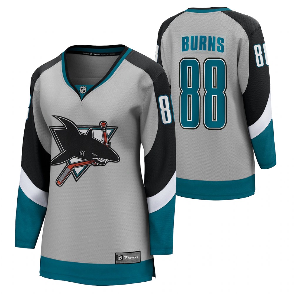 Brent Burns San Jose Sharks 2021 Special Edition Gray Women Jersey Retro
