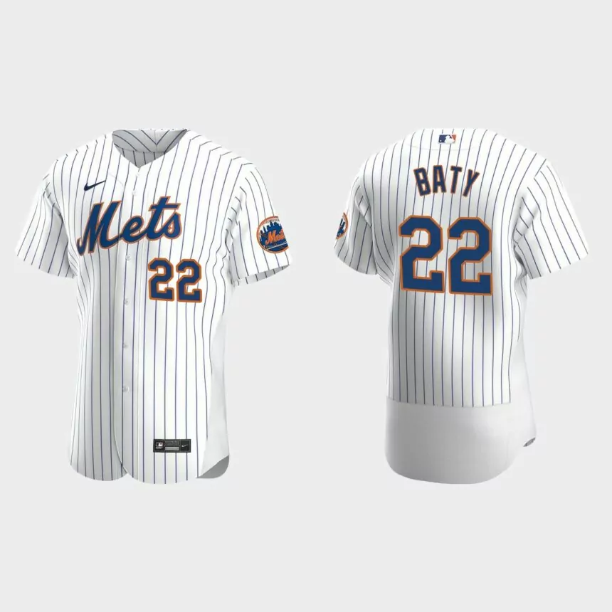 Brett Baty New York Mets Authentic Home Jersey – White