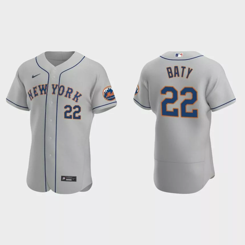 Brett Baty New York Mets Authentic Road Jersey – Gray
