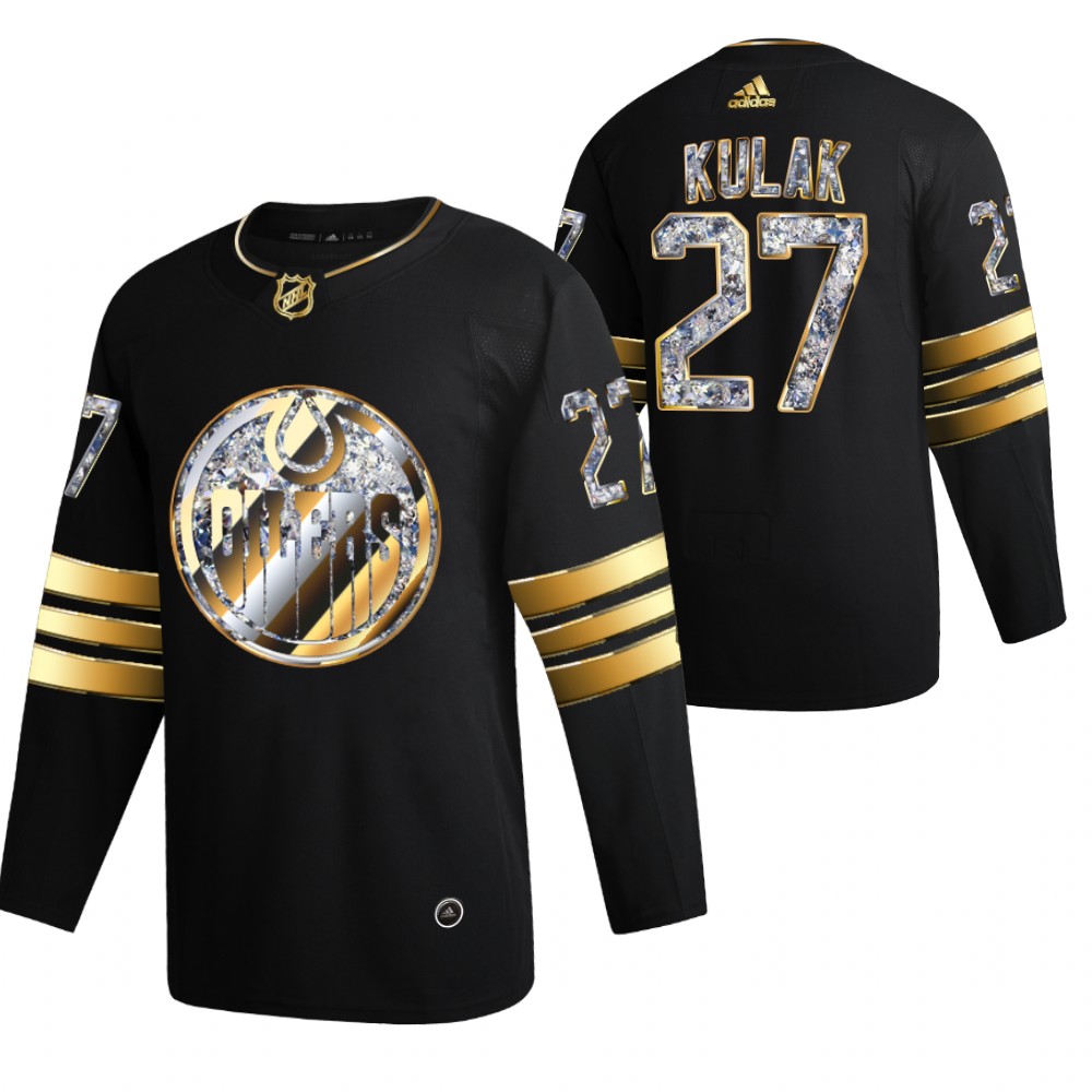 Brett Kulak Oilers #27 Black Diamond Edition 2022 Stanley Cup Playoffs Jersey