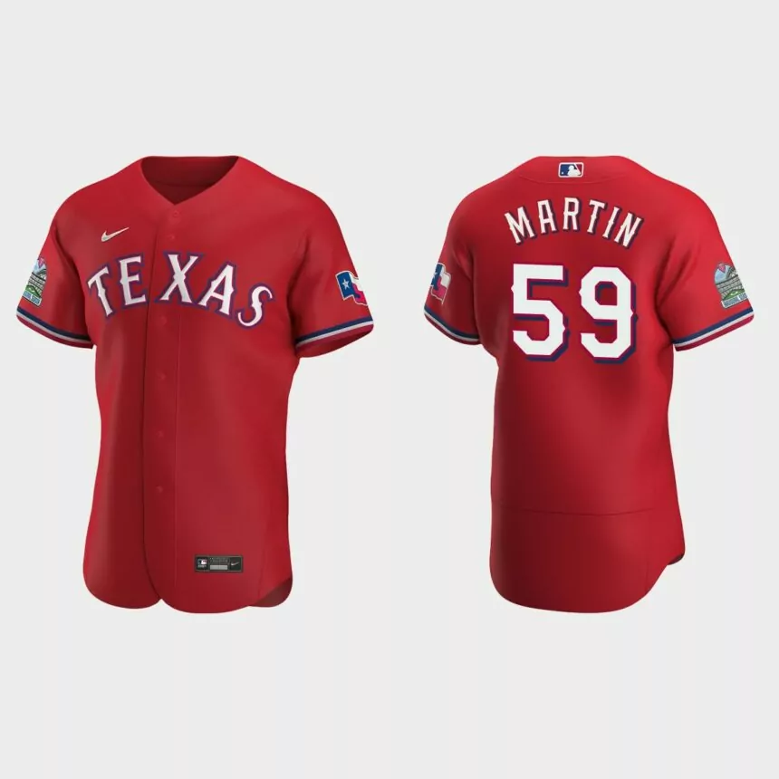 Brett Martin #59 Texas Rangers Authentic Alternate Jersey – Scarlet