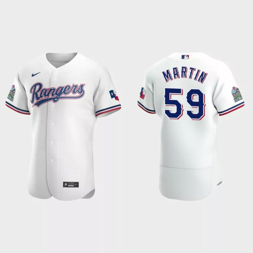 Brett Martin #59 Texas Rangers Authentic Home Jersey – White