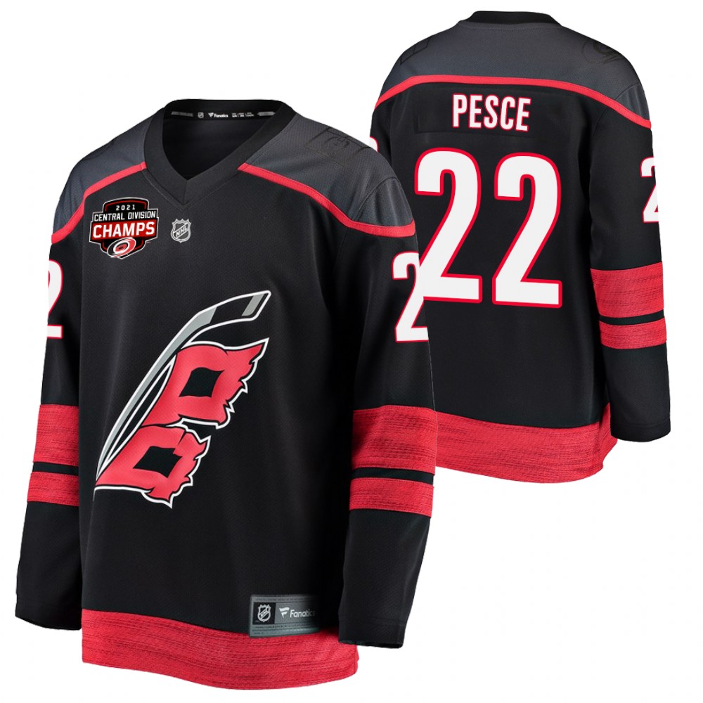 Brett Pesce Hurricanes 2021 Central Division Champions Black Jersey