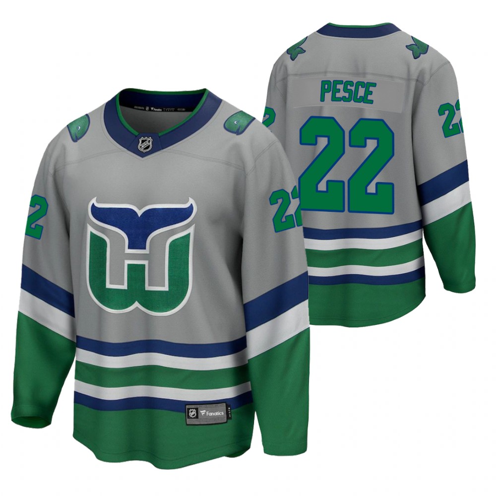 Brett Pesce Hurricanes 2021 Reverse Retro Gray Jersey Special Edition