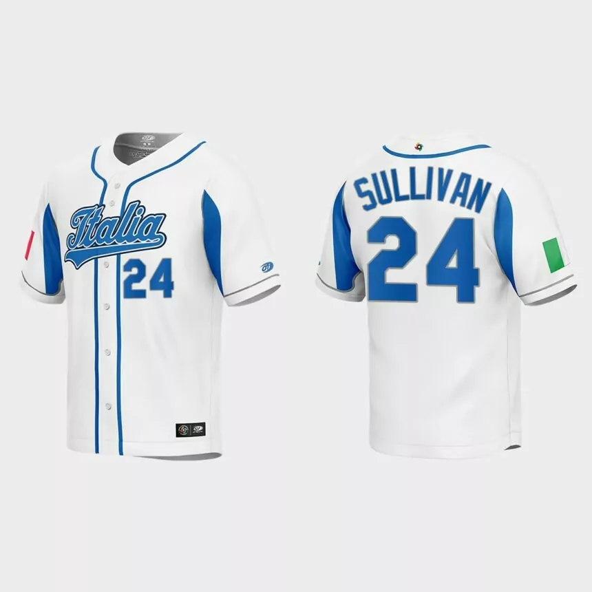 Brett Sullivan Italy Baseball 2023 World Baseball Classic Jersey – White