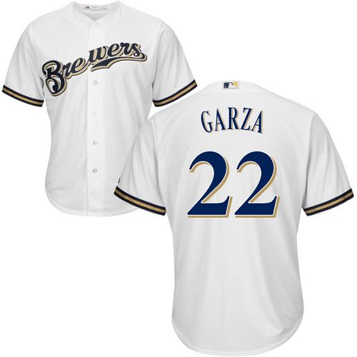 Brewers #22 Matt Garza White Cool Base Stitched Youth MLB Jersey