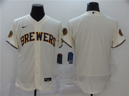 Brewers Blank Cream Nike 2020 Flexbase Jersey