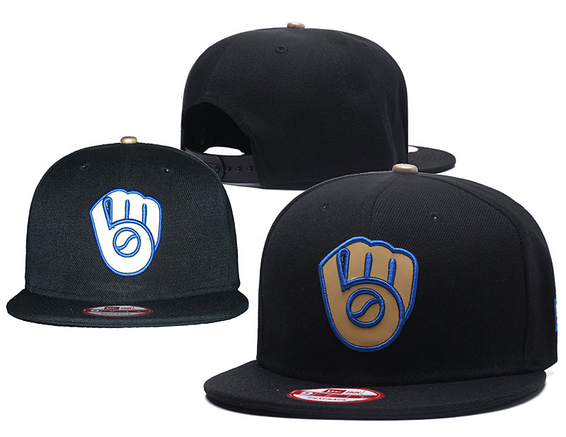 Brewers Team Logo Black Reflective Adjustable Hat GS