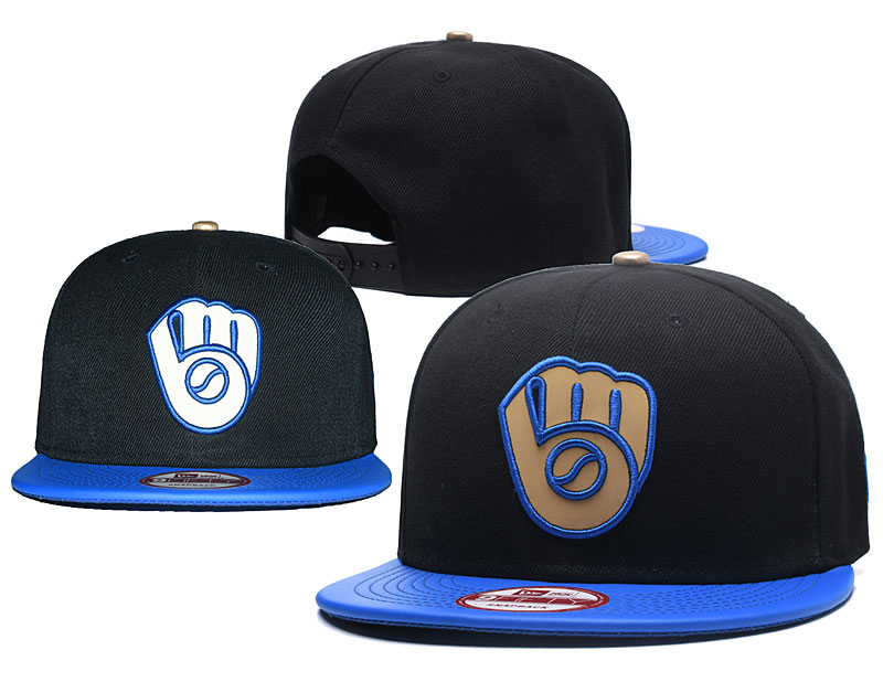 Brewers Team Logo Black Reflective Adjustable Hat GS2