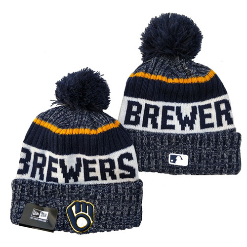 Brewers Team Logo Pom Knit Hat YD