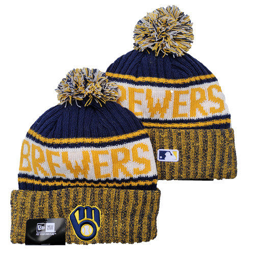 Brewers Team Logo Pom Knit Hat YD