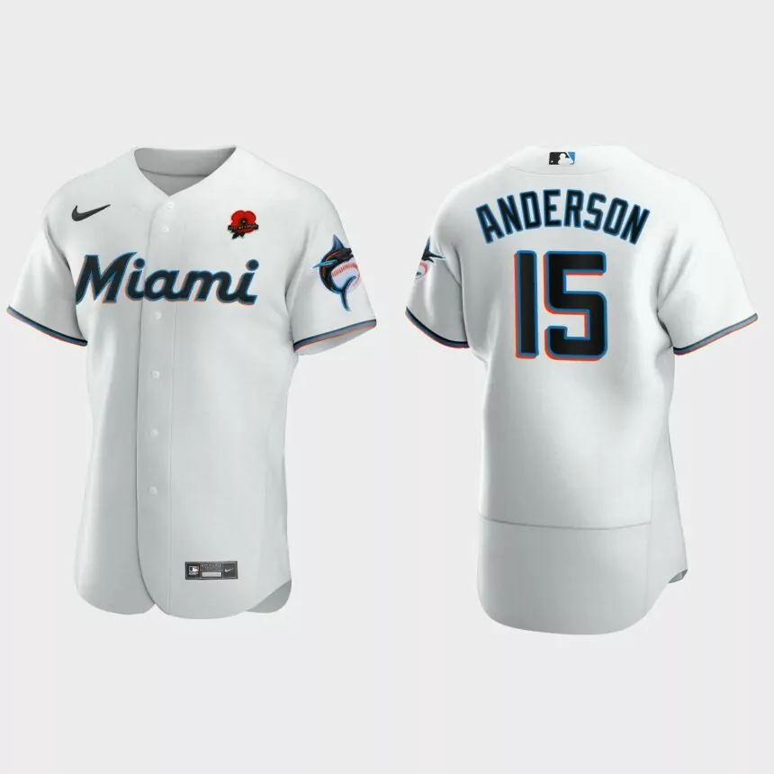 Brian Anderson Miami Marlins 2021 Memorial Day Authentic Jersey – White