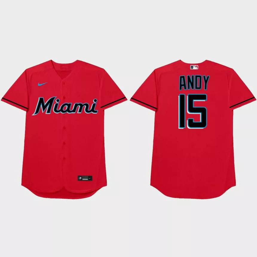 Brian Anderson Nickname Marlins 2021 Players’ Weekend Andy Jersey – Red