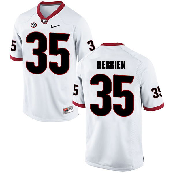 Brian Herrien Georgia Bulldogs Men's Jersey - #35 NCAA White Limited Away