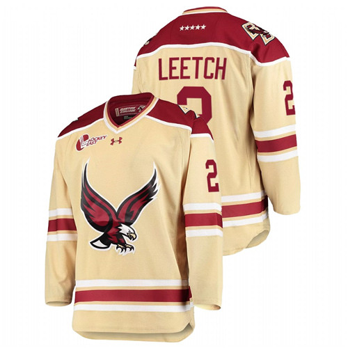 Brian Leetch College Hockey Boston College Eagles Beige Jersey