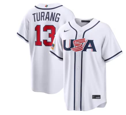 Brice Turang USA Baseball Nike 2026 World Baseball Classic Home Stadium Jersey - White