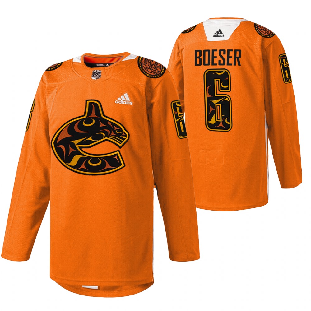 Brock Boeser Vancouver Canucks Orange 2022 First Nations Night Jersey Every Child Matters