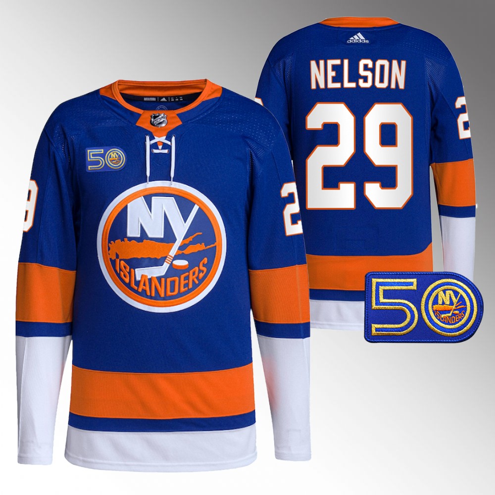 Brock Nelson New York Islanders Royal 50th Anniversary Primegreen Authentic Jersey
