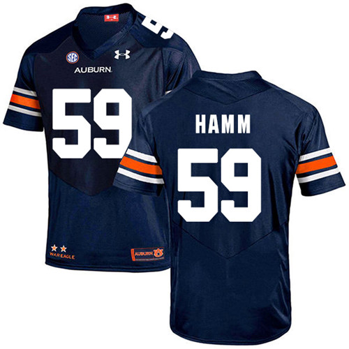 Brodarious Hamm Auburn Tigers Men's Jersey - #59 NCAA Navy Blue Stitched Authentic