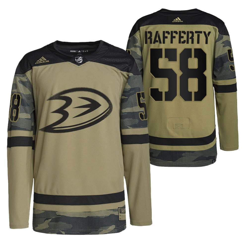 Brogan Rafferty Ducks Military Appreciation Jersey Camo Authentic Practice